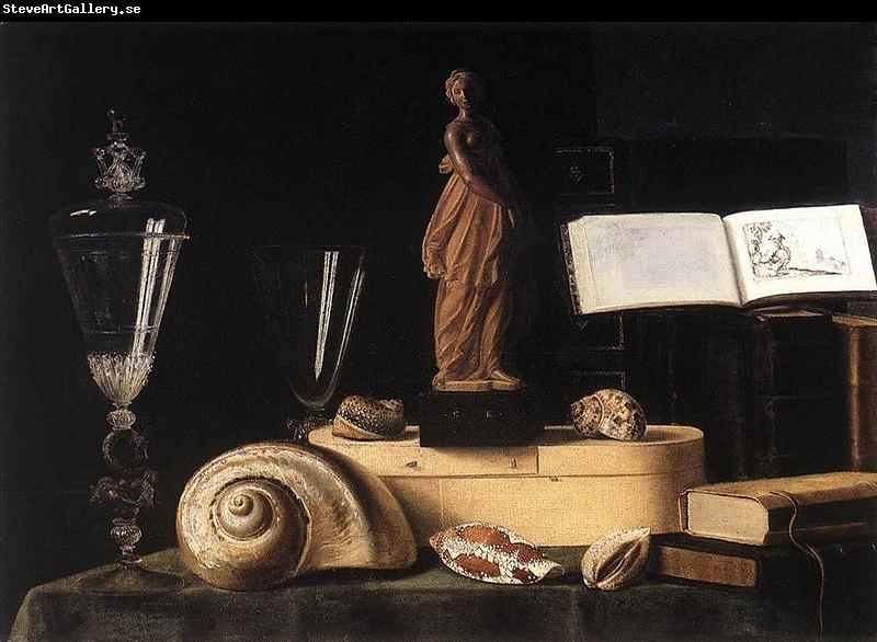 Sebastian Stoskopff Still-Life with Statuette and Shells